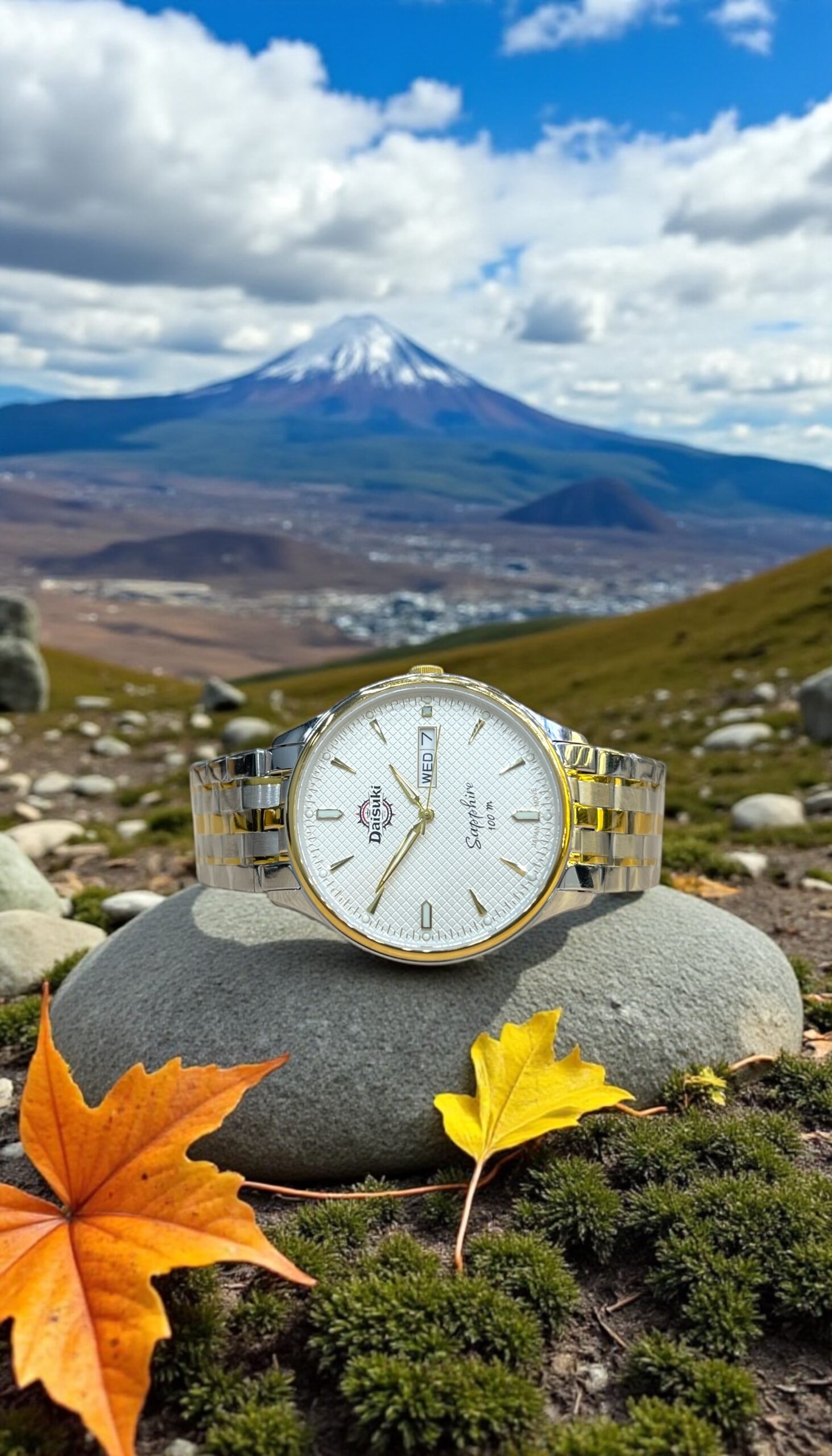 ĐỒng hỒ daisuki dsl2501 tw s (khung ĐỜ mi vÀng, mẶt trẮng, dÂy thÉp) ĐỒng hỒ daisuki dsl2501 tw s (khung ĐỜ mi vÀng, mẶt trẮng, dÂy thÉp)